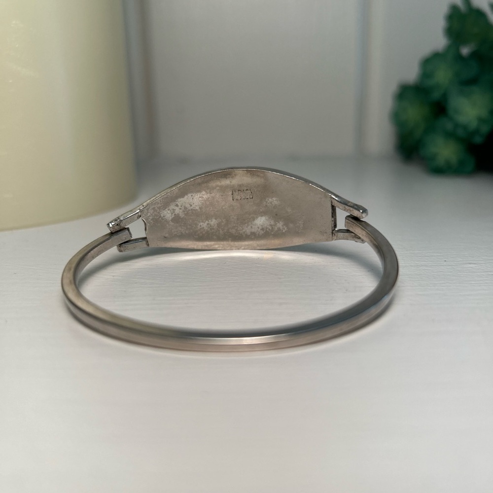 Vintage Alpaca Mexico Mother of Pearl Bracelet - Picture 4 of 9